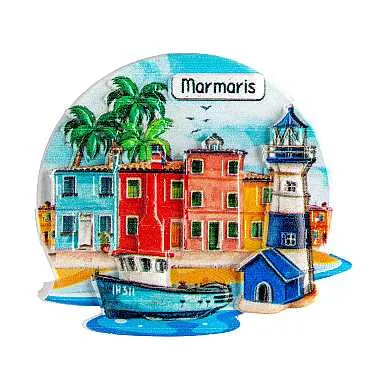 Marmaris Temalı Myros Yöresel Polyester Magnet - 56