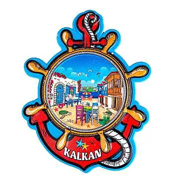 Kalkan Themed Wooden Customised 2D Souvenir Fridge Magnet - 2