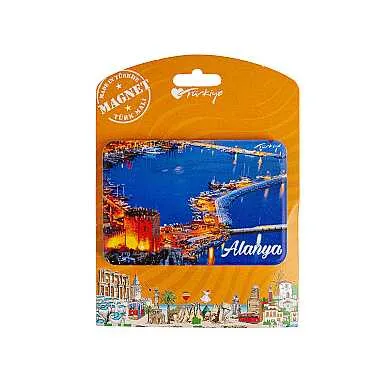 Alanya Themed UV Printed Carded Plastic Refrigerator Magnet - 7