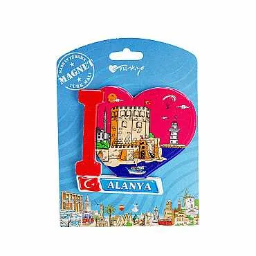 Alanya Themed UV Printed Carded Plastic Refrigerator Magnet - 9