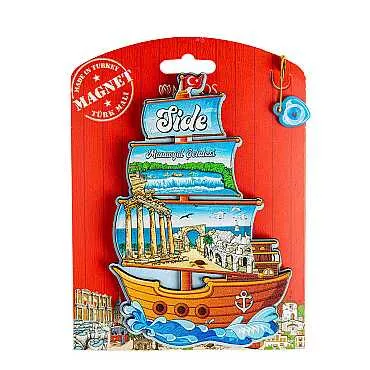 Side Themed UV Printed Carded Wooden Refrigerator Magnet - 12