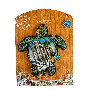 Side Themed UV Printed Carded Wooden Refrigerator Magnet - 13