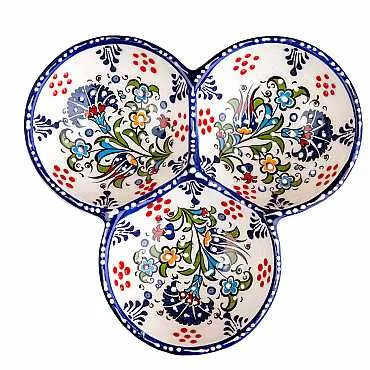 ÖZEL KABARTMA SAMUR ÜÇLÜ KÜÇÜK YUVARLAK ÇEREZLİK 13 CM