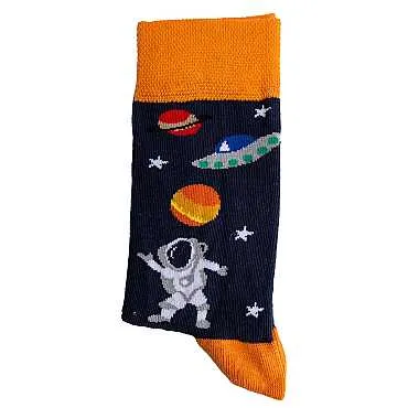 Astronot Temalı Desenli Soket Çorap