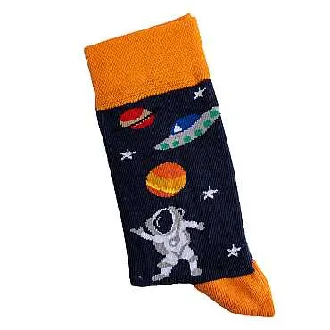 Astronot Temalı Desenli Soket Çorap - Standart - 2