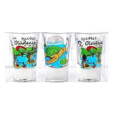 Fethiye Bölgesi Temalı Üçlü Shot Bardak