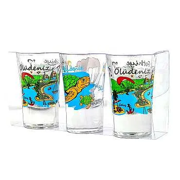 Fethiye Bölgesi Temalı Üçlü Shot Bardak - Standart - 2