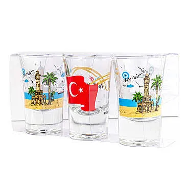 İzmir Temalı Üçlü Shot Bardak - Standart - 2
