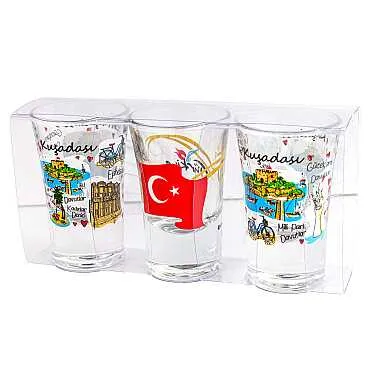 Kuşadası Temalı Üçlü Shot Bardak - Standart - 2