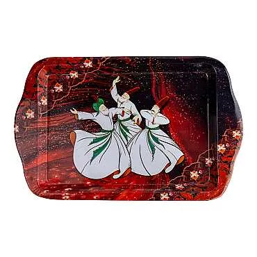 Konya Temalı Mini Metal Tepsi (25*16 Cm) Çift Yön Baskılı