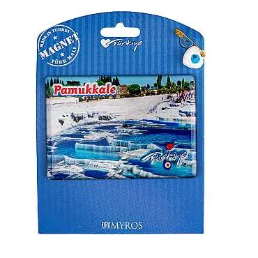 Pamukkale Temalı Myros Kartonetli Magnet