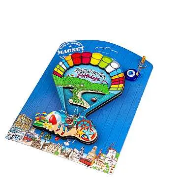 Wholesale Fethiye Region Themed Myros Carded UV Wooden Refrigerator Magnet - 11