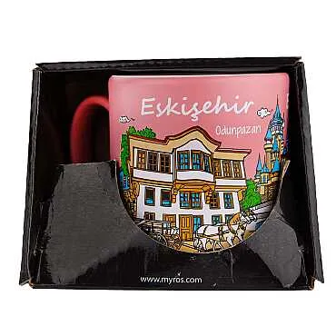 Eskişehir Temalı Kutulu Renkli Baskılı Seramik Kupa 82x90 mm