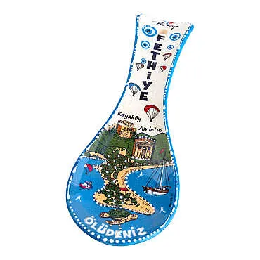 Fethiye Bölgesi Temalı Seramik Serigrafi Kaşık Altlığı - Standart - 2