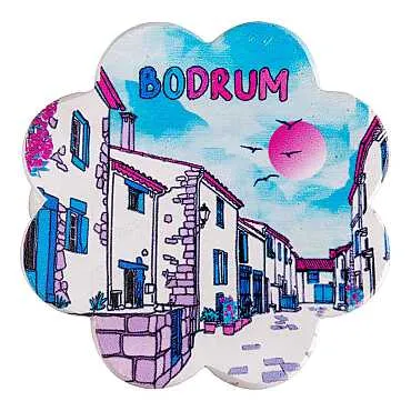 Bodrum Temalı Uv Papatya Yöresel Bardakaltı 88 Mm - 6