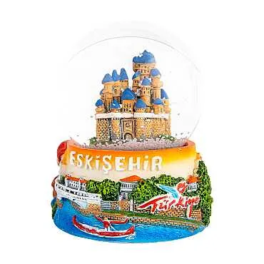 Eskişehir Temalı Polyester Kar Küresi 65 mm