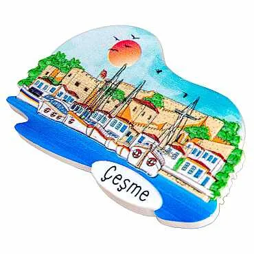 Çeşme Temalı Myros Yöresel Polyester Magnet - 16