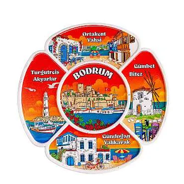 Bodrum Temalı Uv Baskılı Polyester Tabak 15 Cm
