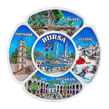 Bursa Temalı Uv Baskılı Polyester Tabak 15 Cm