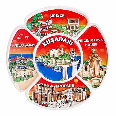 Kuşadası Temalı Uv Baskılı Polyester Tabak 15 Cm