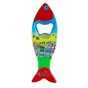 Bursa Temalı Myros Balık Açacak Magnet 42x130 mm