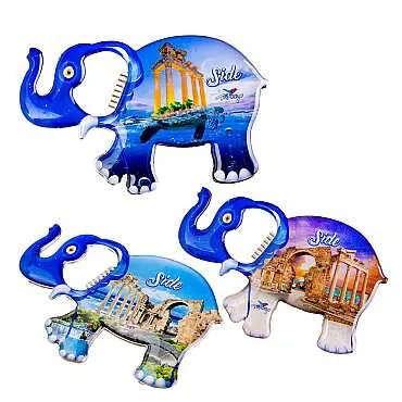 Side Temalı Myros Metal Büyük Fil Açacak Magnet 100x60 mm - 2