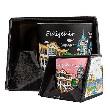 Eskişehir Temalı Kutulu Renkli Baskılı Seramik Kupa 82x90 mm - 2