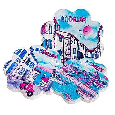 Bodrum Temalı Uv Papatya Yöresel Bardakaltı 88 Mm - 2