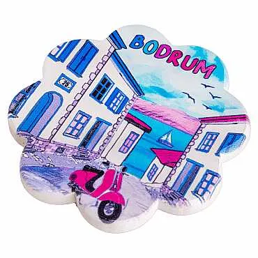 Bodrum Temalı Uv Papatya Yöresel Bardakaltı 88 Mm - 4