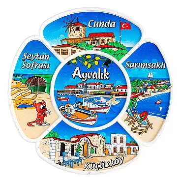 Ayvalık Bölgesi Temalı Uv Baskılı Polyester Tabak 15 Cm - 4
