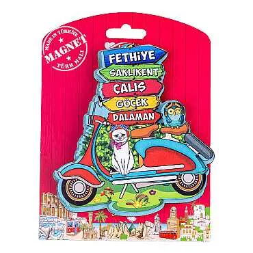 Wholesale Fethiye Region Themed Myros Carded UV Wooden Refrigerator Magnet - 5