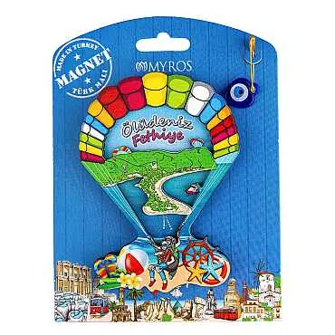 Wholesale Fethiye Region Themed Myros Carded UV Wooden Refrigerator Magnet - 9