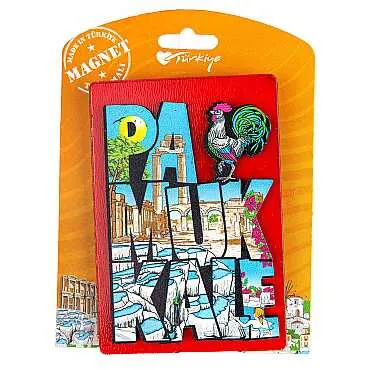 Pamukkale Temalı Uv Baskılı Kartonetli Ahşap Magnet - 3