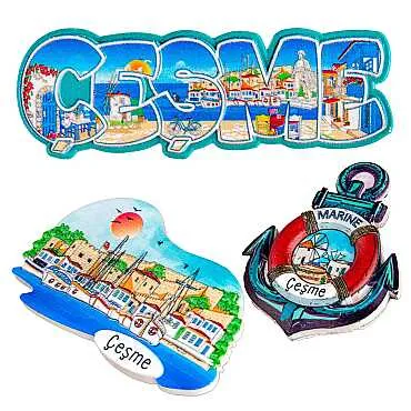 Çeşme Temalı Myros Yöresel Polyester Magnet - 2