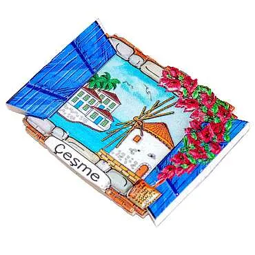 Çeşme Temalı Myros Yöresel Polyester Magnet - 9