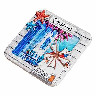 Çeşme Temalı Myros Yöresel Polyester Magnet - 12