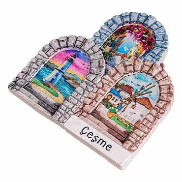 Çeşme Temalı Myros Yöresel Polyester Magnet - 13