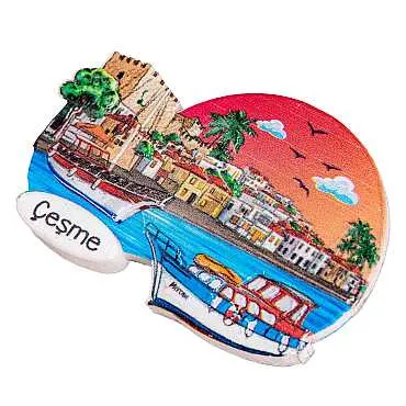 Çeşme Temalı Myros Yöresel Polyester Magnet - 15