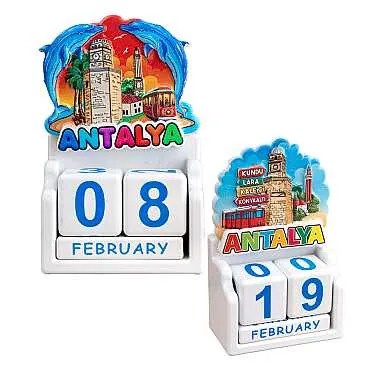 Antalya Temalı UV BASKILI POLYESTER MASA TAKVİMİ - 2