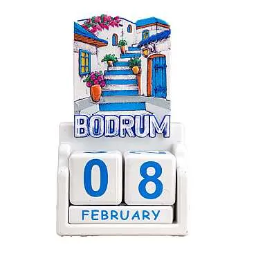 Bodrum Temalı UV BASKILI POLYESTER MASA TAKVİMİ - 5