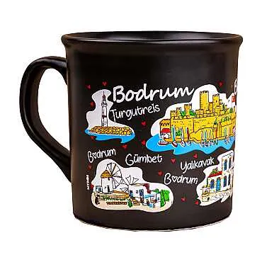 Bodrum Temalı Renkli Serigrafi Kupa