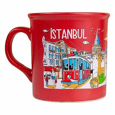 İstanbul Temalı Renkli Serigrafi Kupa