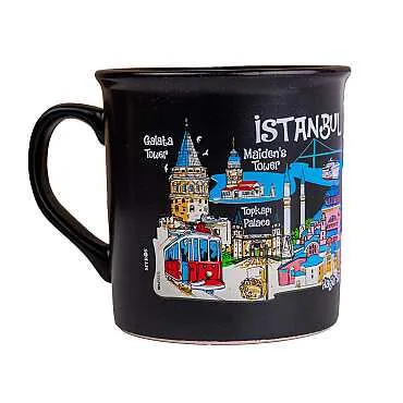 İstanbul Temalı Renkli Serigrafi Kupa - Standart
