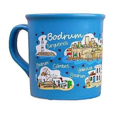 Bodrum Temalı Renkli Serigrafi Kupa - 3