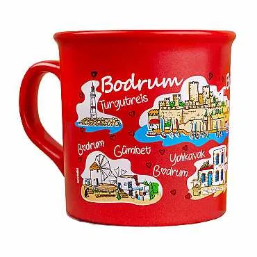 Bodrum Temalı Renkli Serigrafi Kupa - 4