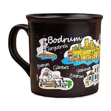 Bodrum Temalı Renkli Serigrafi Kupa - 5