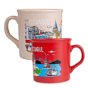 İstanbul Temalı Renkli Serigrafi Kupa - 2