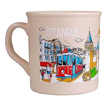 İstanbul Temalı Renkli Serigrafi Kupa - 7