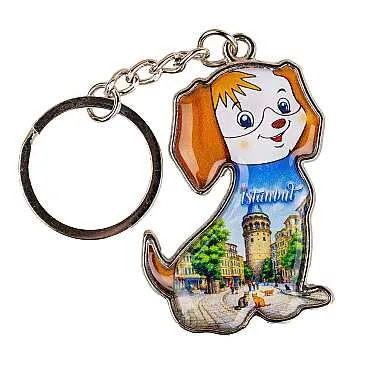 İstanbul Temalı Köpek Şekilli Metal Anahtarlık - 7