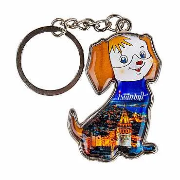 İstanbul Temalı Köpek Şekilli Metal Anahtarlık - 12